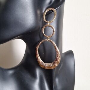 Gold Hammered Hoop Earrings